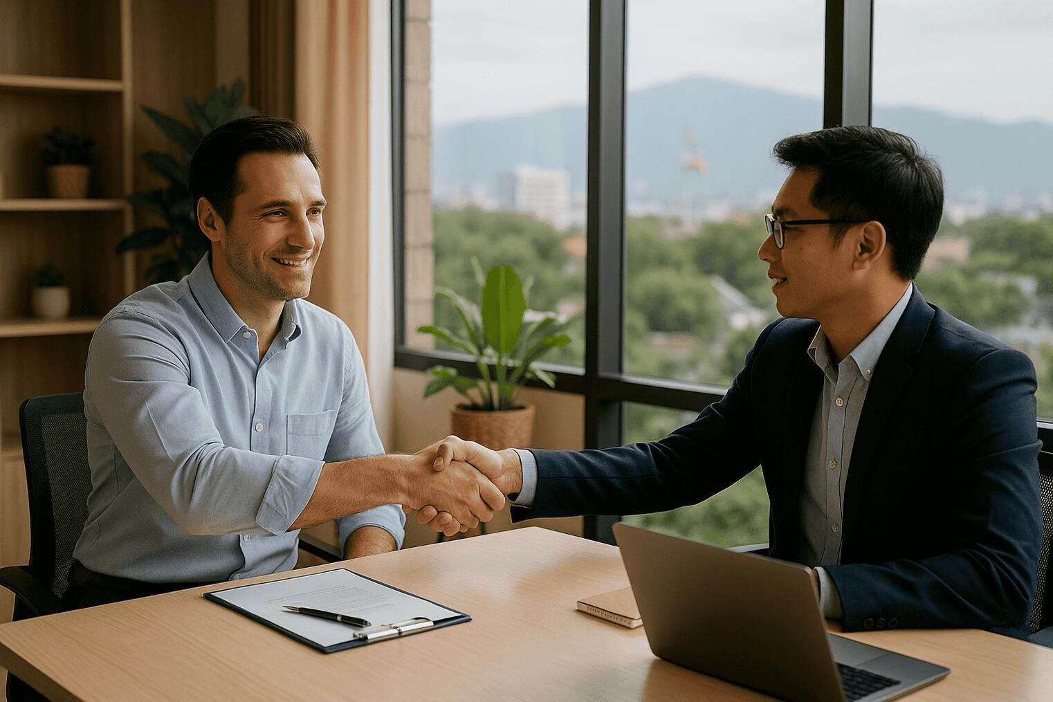 thai boss letting farang candidate know who qualifies for a business visa in chiang mai